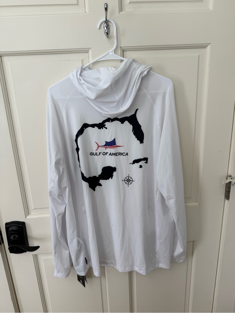 Gulf of America Men's White Hooded Performance Shirt